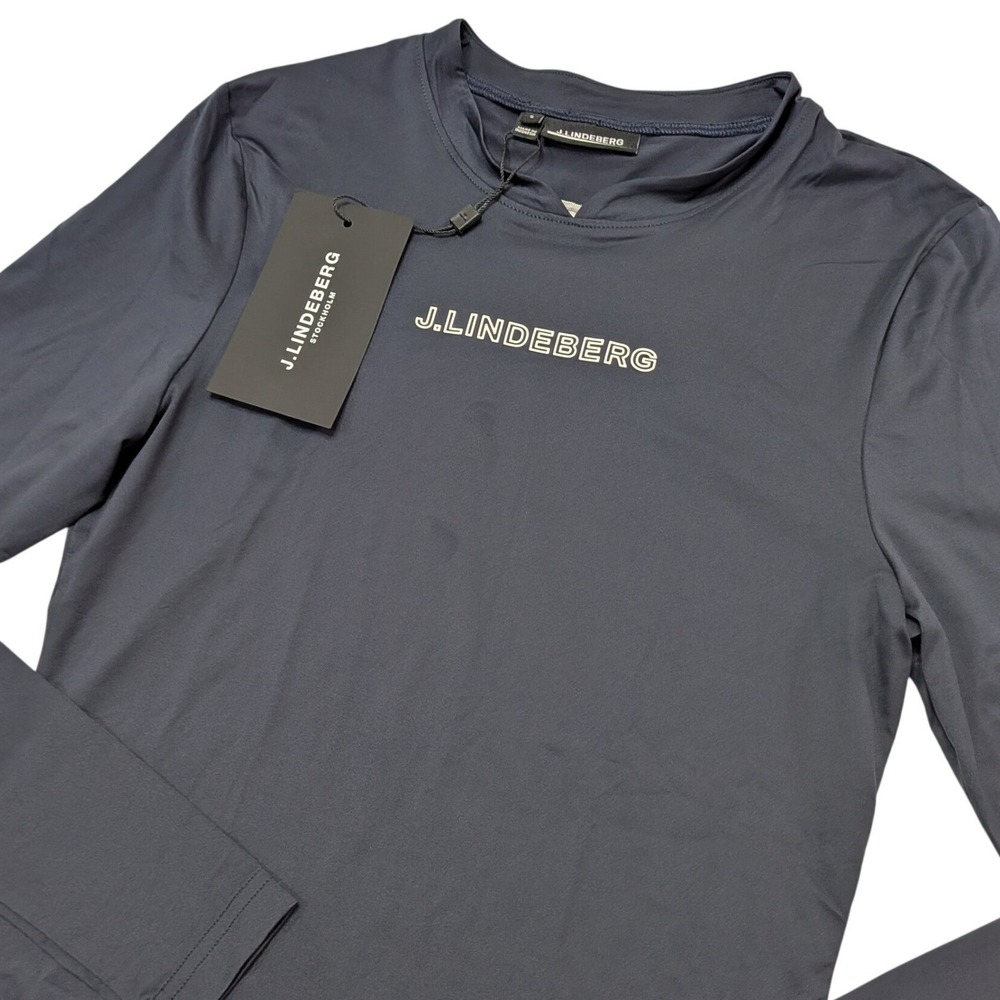J.Lindeberg Mega Top LS Womens S Navy Golf Long Sleeve Stretch Shirt NWT